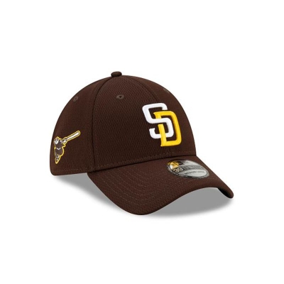 Brown San Diego Padres Hat - New Era MLB 2021 Spring Training 39THIRTY Stretch Fit Caps USA3172648